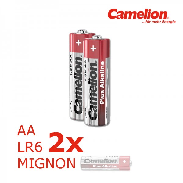 Batterie Mignon AA LR6 1,5V PLUS Alkaline - Leistung auf Dauer - 2 Stück - CAMELION