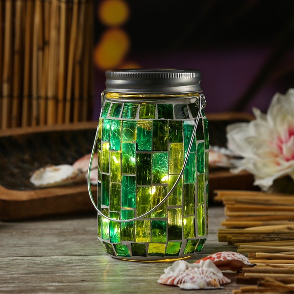 LED Solar Glas – Einmachglas mit Mosaiksteinchen – mit Henkel – H: …