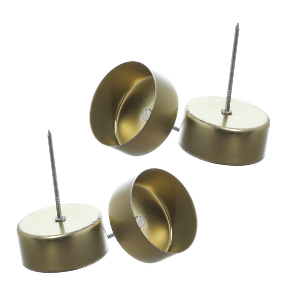 Adventskranzstecker ohne Dorn - Teelichthalter - Metall - H: 7,5cm - D: 4cm - gold - 4er Set