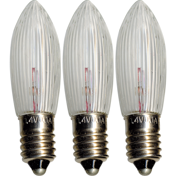 Ersatz-Leuchtmittel - E10 - 1,4V - 0,1W - Warmweiß - 3 Stück