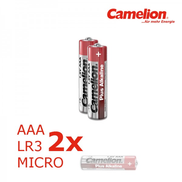 Batterie Micro AAA LR3 1,5V PLUS Alkaline - Leistung auf Dauer - 2 Stück - CAMELION